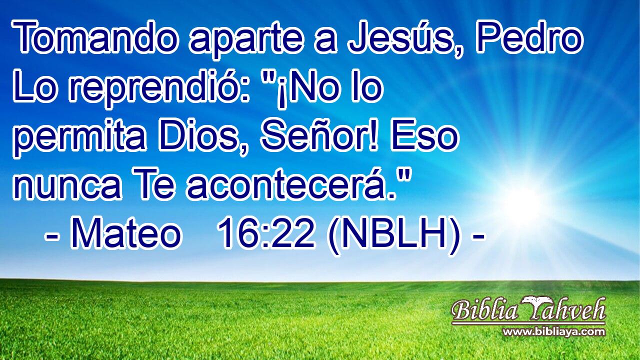 Tomando aparte a Jesús, Pedro Lo reprendió: 