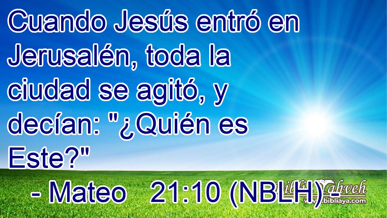  Cuando Jesús entró en Jerusalén, toda la ciudad se agitó, y decían: 