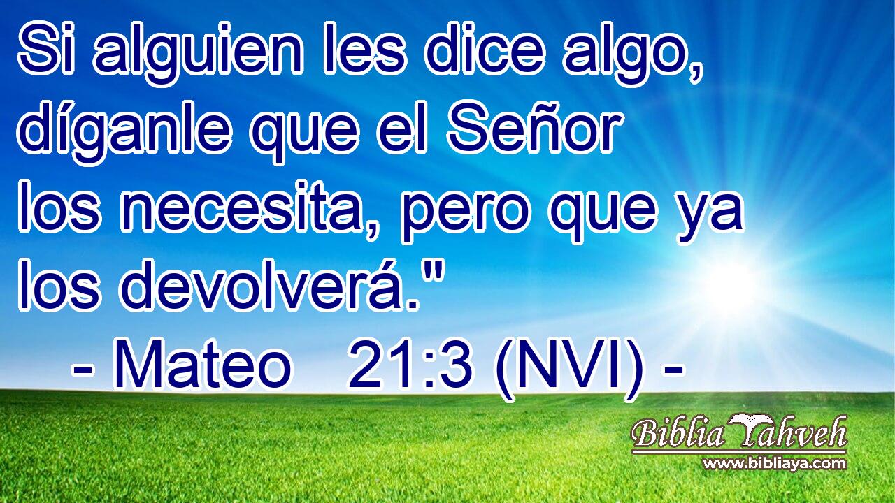  Si alguien les dice algo, díganle que el Señor los necesita, pero que ya los devolverá.
