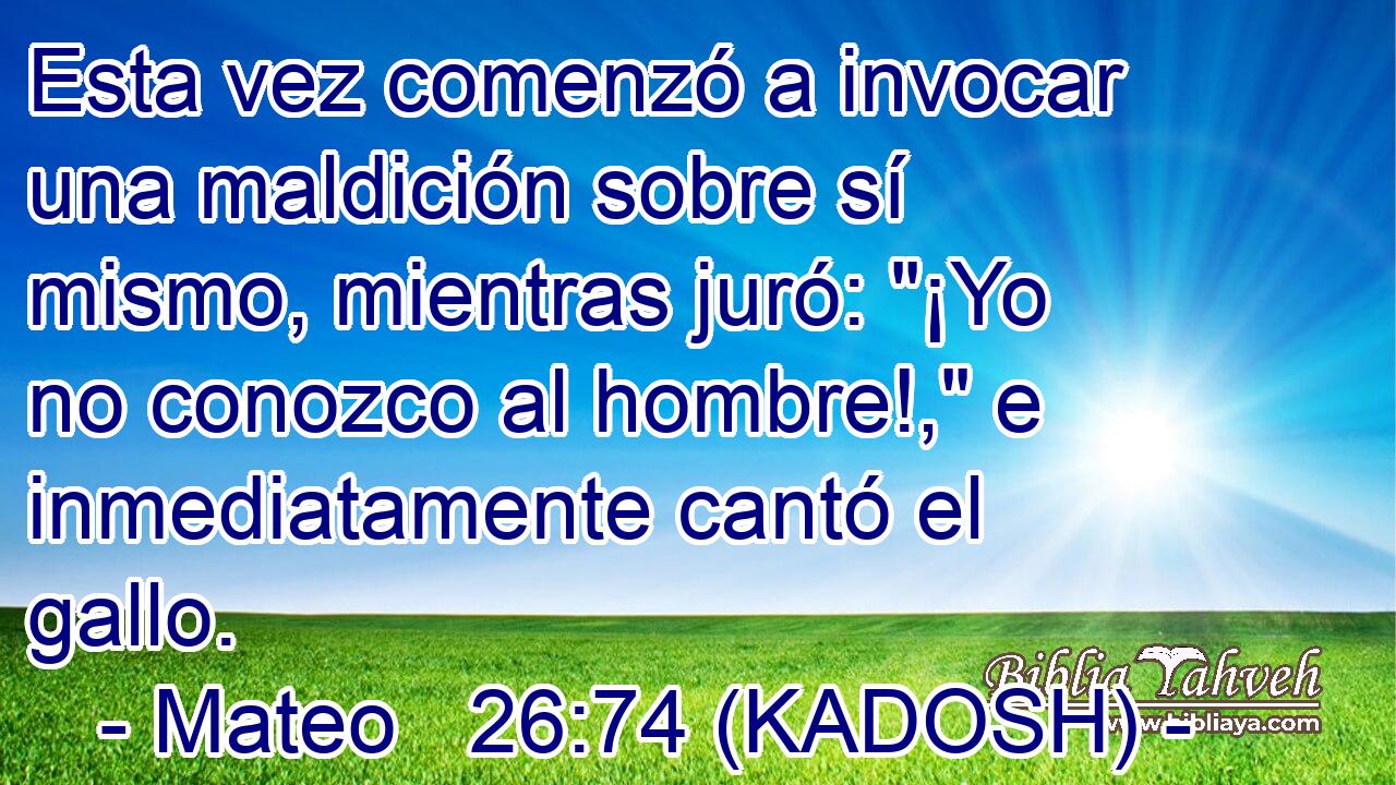  Esta vez comenzó a invocar una maldición sobre sí mismo, mientras juró: 