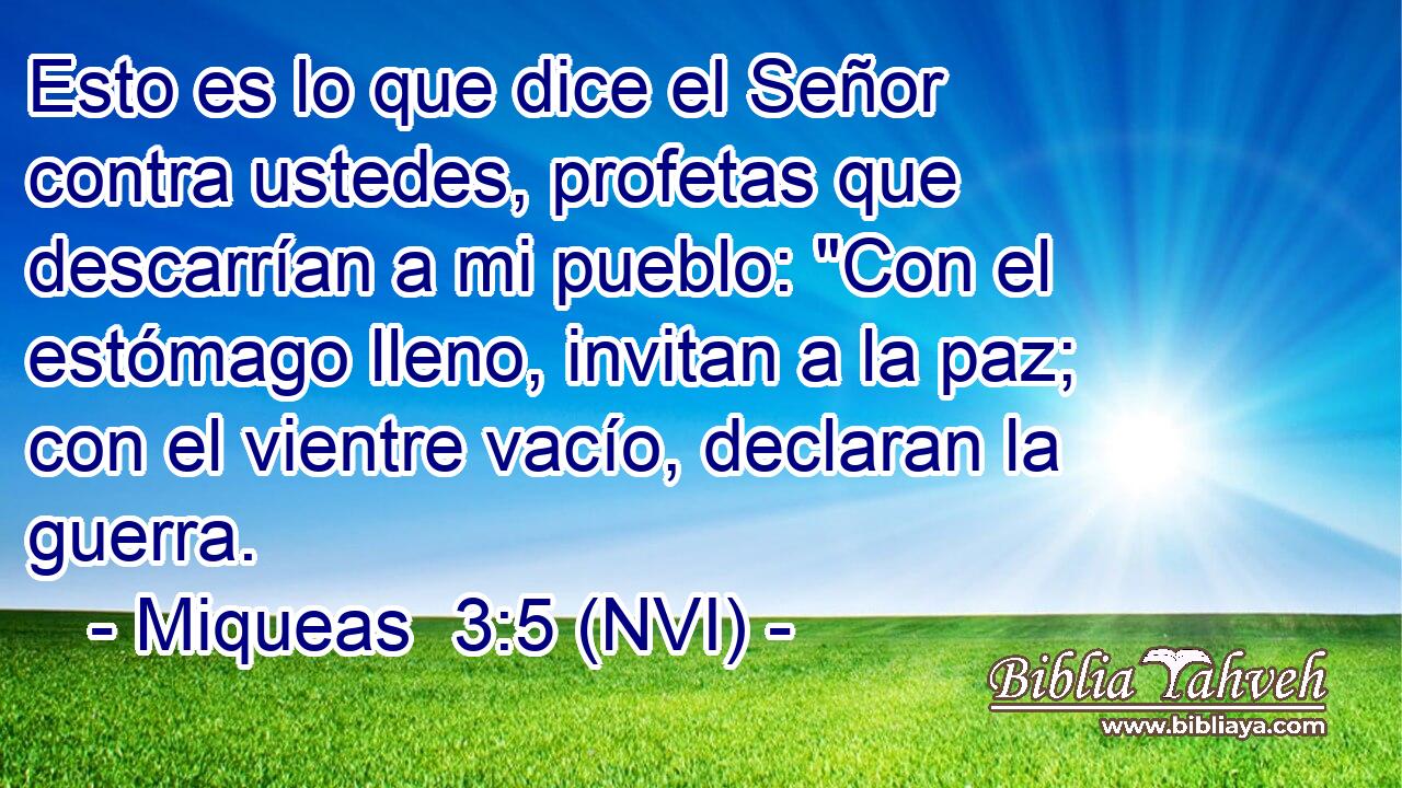  Esto es lo que dice el Señor contra ustedes, profetas que descarrían a mi pueblo: 
