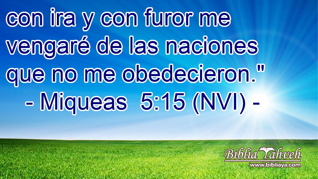  con ira y con furor me vengaré de las naciones que no me obedecieron.