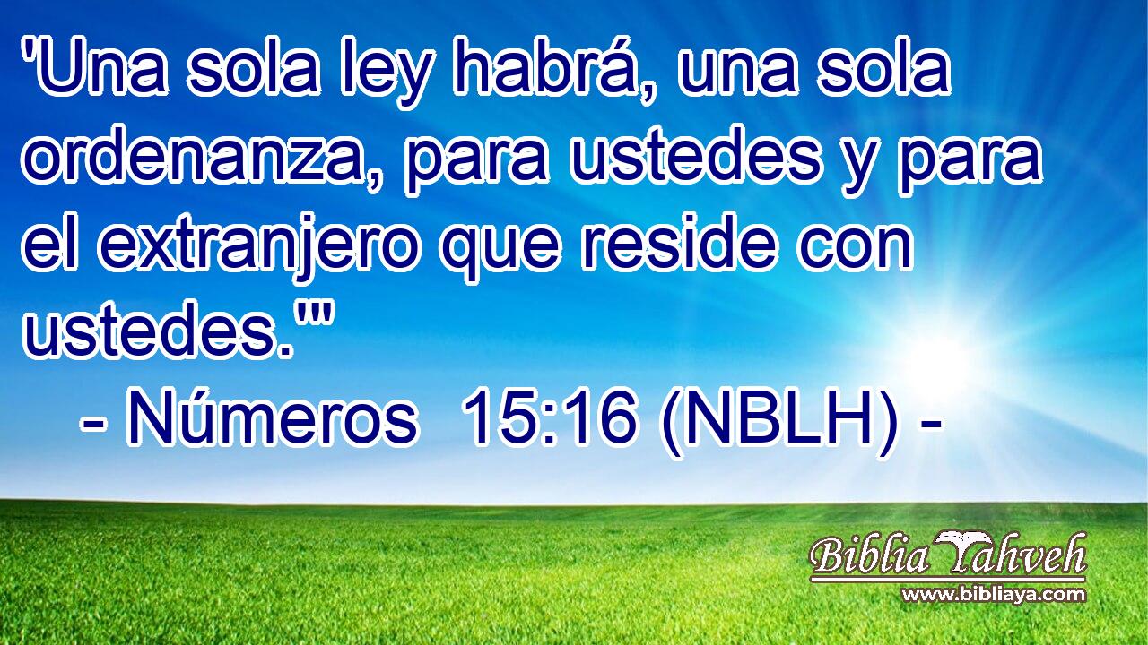  'Una sola ley habrá, una sola ordenanza, para ustedes y para el extranjero que reside con ustedes.'