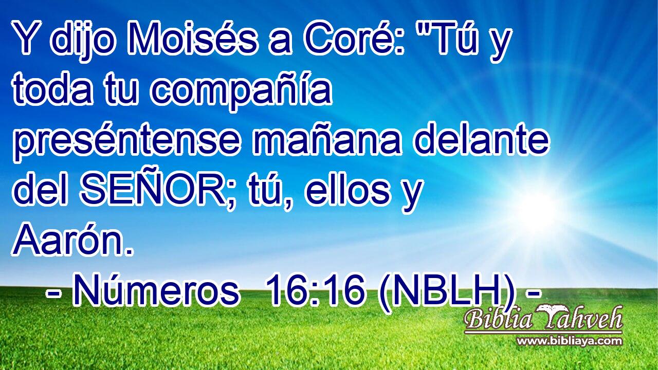  Y dijo Moisés a Coré: 