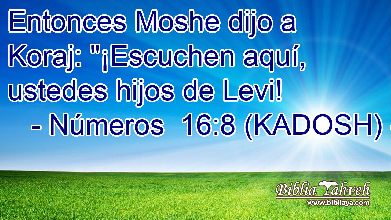  Entonces Moshe dijo a Koraj: 