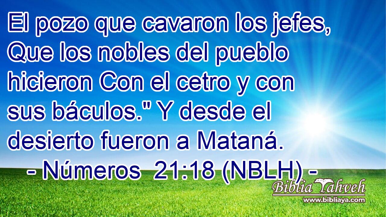  El pozo que cavaron los jefes, Que los nobles del pueblo hicieron Con el cetro y con sus báculos.