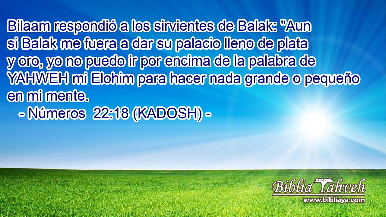  Bilaam respondió a los sirvientes de Balak: 