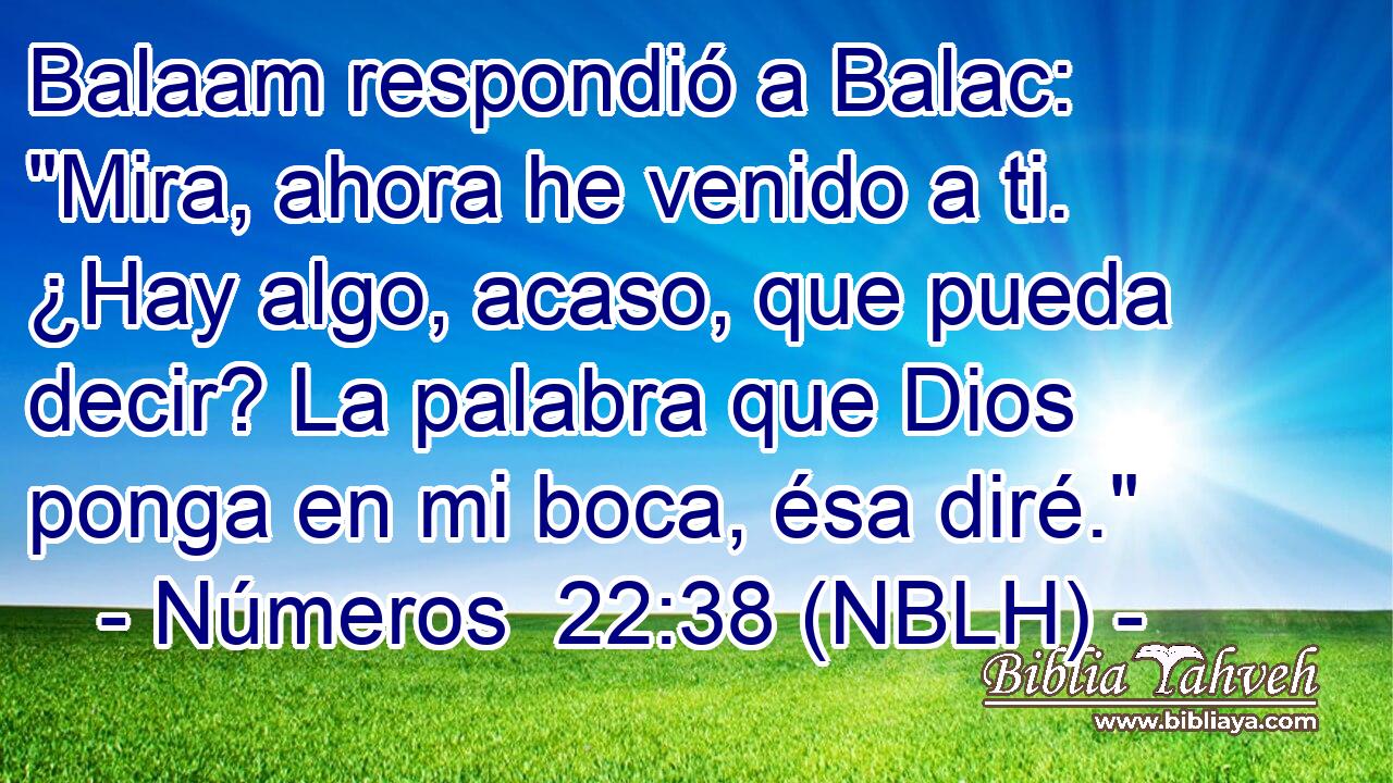  Balaam respondió a Balac: 
