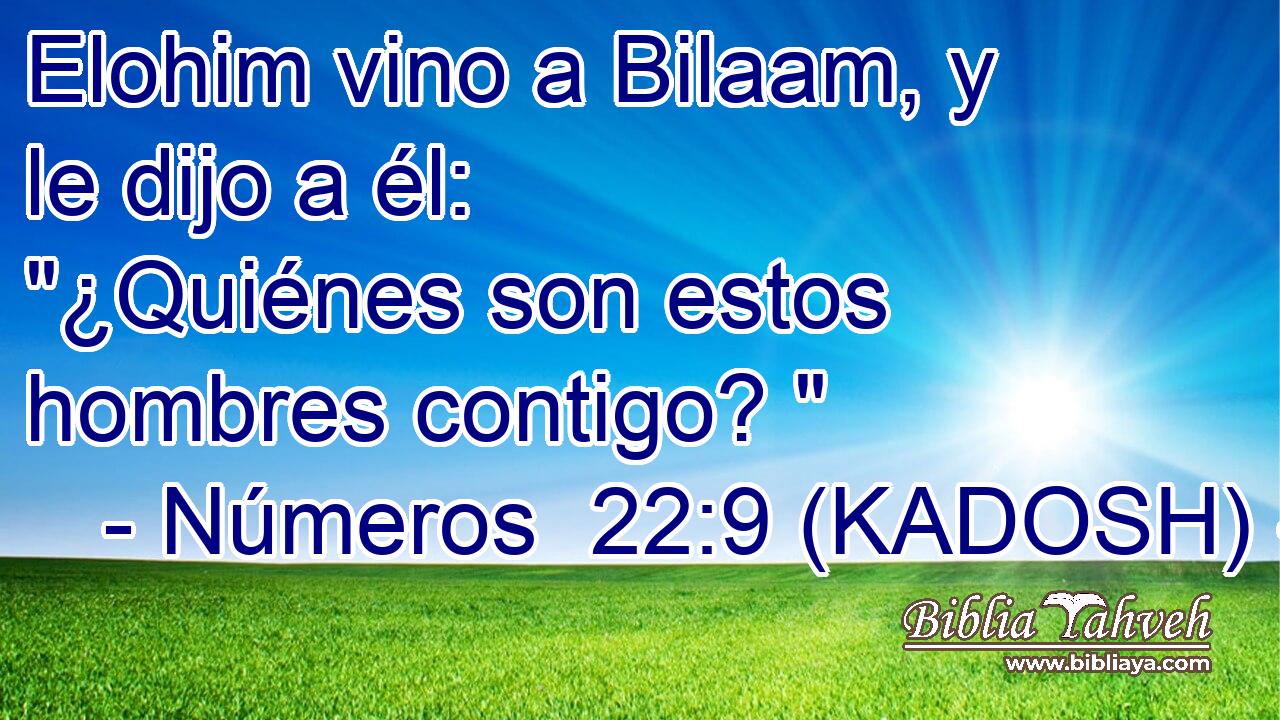  Elohim vino a Bilaam, y le dijo a él: 