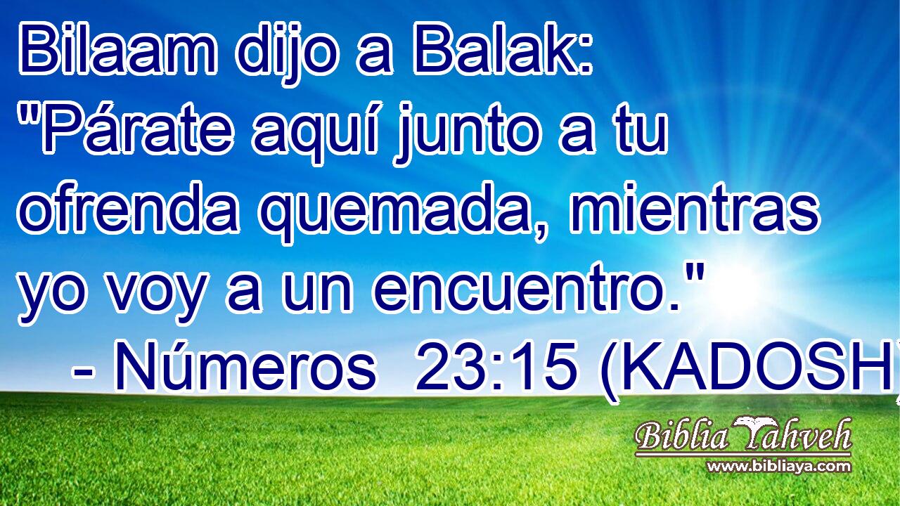  Bilaam dijo a Balak: 