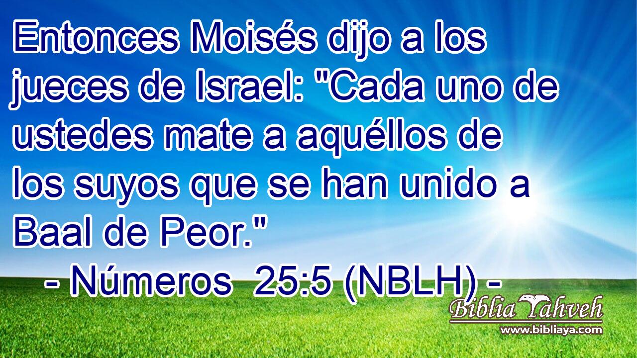  Entonces Moisés dijo a los jueces de Israel: 