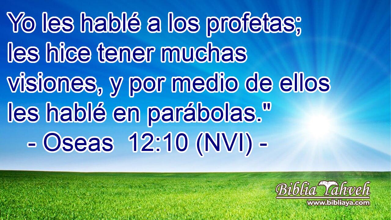  Yo les hablé a los profetas; les hice tener muchas visiones, y por medio de ellos les hablé en parábolas.
