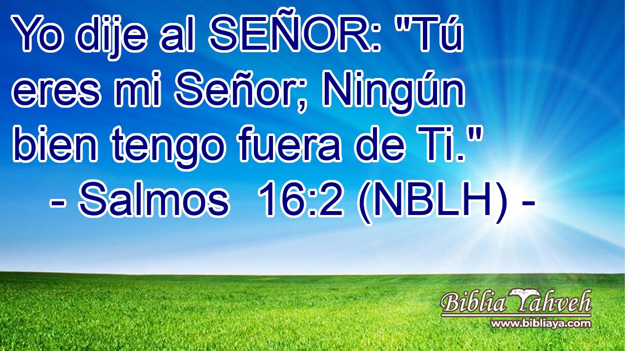  Yo dije al SEÑOR: 