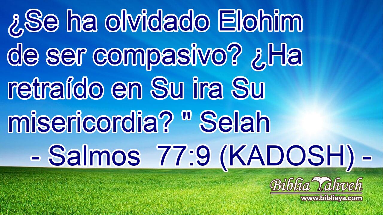  ¿Se ha olvidado Elohim de ser compasivo? ¿Ha retraído en Su ira Su misericordia? 