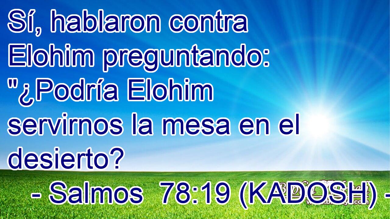  Sí, hablaron contra Elohim preguntando: 